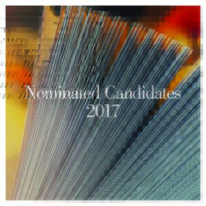 Nominated Candidates 2017 ASTRID LINDGREN MEMORIAL AWARD 2017 This nomination list contains the names of 226 candidates from 60 countries. The list wouldn’t be possible without the work of over a hundred nominating bo