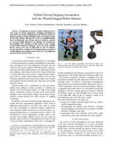 Robot kinematics / Mobile robot / Robotics / Humanoid robot / Robot / Motion planning / Legged robot / BigDog / DARPA Robotics Challenge / REEM / Robot locomotion / Bio-inspired robotics