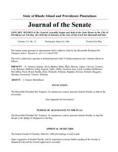 Senate of Canada / 41st Canadian Parliament / Rhode Island Senate / United States Senate / John C. Revens /  Jr. / Government