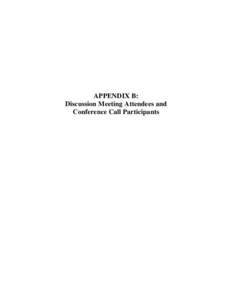 Rulemaking: [removed]Hearing Date Appendix B Discussion Meeting Attendees and Conference Call Participants Adoption of a Hairspray Credit Program