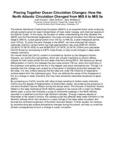 Piecing Together Ocean Circulation Changes: How the North Atlantic Circulation Changed from MIS 6 to MIS 5e 1 Julia Cluceru1, Abel Guihou2, Jerry McManus2