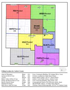 Polling Locations for Guthrie County: Grant & Thompson Jackson & Part of Cass Victory Baker, Valley & Part of Cass Dodge, Richland & Part of Cass