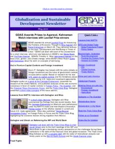 Click to view this email in a browser  Globalization and Sustainable Development Newsletter May 2010