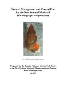 Management and Control Plan for the New Zealand Mudsnail (Potamopyrgus antipodarum)