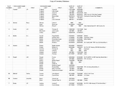 Copy of Cemetery Database PLOT NUMBER 1  2