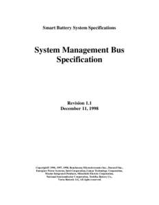 Smart Battery System Specifications  System Management Bus Specification  Revision 1.1