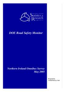 abcdef DOE Road Safety Monitor Northern Ireland Omnibus Survey May 2005 Prepared by