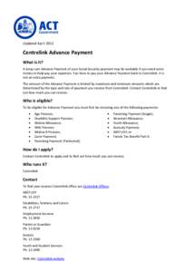 Centrelink Advance Payment