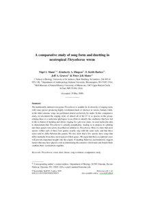 A comparative study of song form and duetting in neotropical Thryothorus wrens