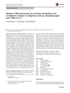 Desktop NMR spectroscopy for real-time monitoring of an acetalization reaction in comparison with gas chromatography and NMR at 9.4 T