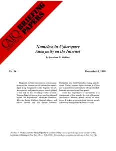 Pornography law / Censorship / Anonymity / Computer law / Pseudonymity / Freedom of speech in the United States / Communications Decency Act / Reno v. American Civil Liberties Union / American Civil Liberties Union / Ethics / First Amendment to the United States Constitution / Law