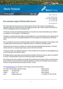 Media Release 27 February 2015 ABN[removed]Level 2, 88 William Street Perth, Western Australia 6000