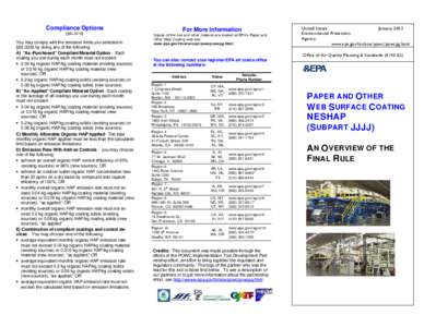 Compliance Options [§[removed]You may comply with the emission limits you selected in §[removed]by doing any of the following: A) “As -Purchased” Compliant Material Option - Each