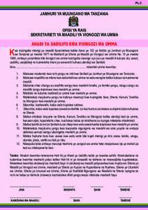 PL.3  JAMHURI YA MUUNGANO WA TANZANIA OFISI YA RAIS SEKRETARIETI YA MAADILI YA VIONGOZI WA UMMA