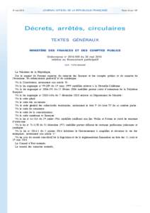 Journal officiel de la République française - N° 125 du 31 mai 2014