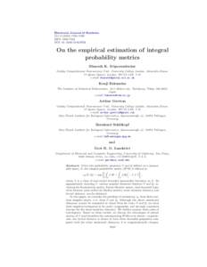 On the empirical estimation of integral probability metrics