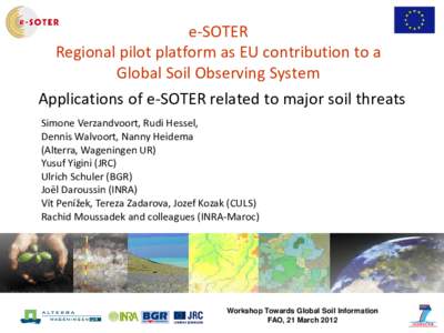 e-SOTER Regional pilot platform as EU contribution to a  Global Soil Observing System