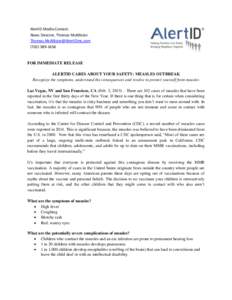 AlertID Media Contact: News Director, Thomas McAllister  FOR IMMEDIATE RELEASE