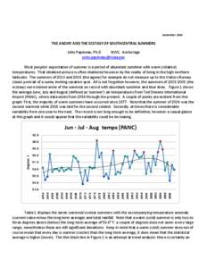 September[removed]THE AGONY AND THE ECSTASY OF SOUTHCENTRAL SUMMERS John Papineau, Ph.D NWS, Anchorage [removed]