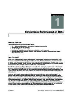 LEARNING MODULE  1 Fundamental Communication Skills  Learning Objectives