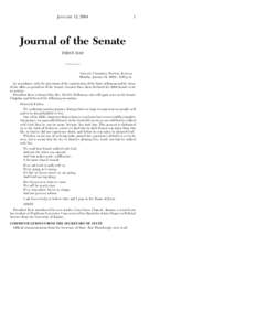 JANUARY 12, [removed]Journal of the Senate FIRST DAY