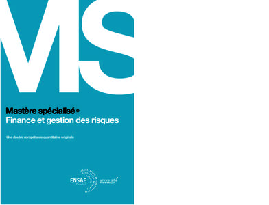 MS Mastère spécialisé ® Finance et gestion des risques Une double compétence quantitative originale  ENSAE ParisTech
