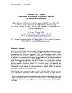 Computational linguistics / Multimodal interaction / Human–computer interaction / Computer accessibility / Speech recognition / Universal Mobile Telecommunications System / Speech synthesis / Interactive voice response / Voice portal / Humanâ€“computer interaction / User interface techniques / Computing