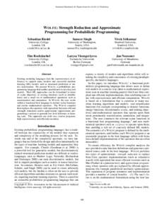 WOLFE: Strength Reduction and Approximate Programming for Probabilistic Programming