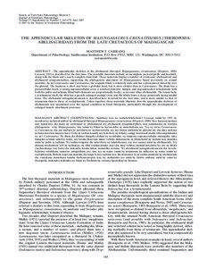 Society of Vertebrate Paleontology Memoir 8 Journal of Vertebrate Paleontology Volume 27, Supplement to Number 2: 163–179, June 2007