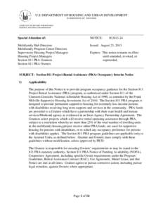 I. U.S. DEPARTMENT OF HOUSING AND URBAN DEVELOPMENT WASHINGTON, DC[removed]ASSISTANT SECRETARY FOR HOUSINGFEDERAL HOUSING COMMISSIONER