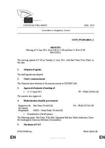 [removed]EUROPEAN PARLIAMENT Committee on Budgetary Control  CONT_PV(2011)0621_1