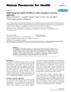 Human Resources for Health  BioMed Central Open Access