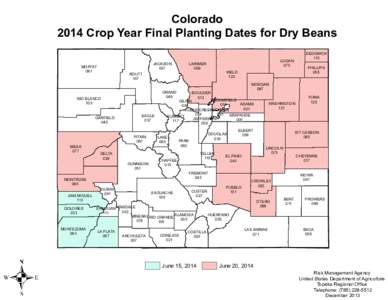 Colorado 2014 Crop Year Final Planting Dates for Dry Beans MOFFAT 081  ROUTT