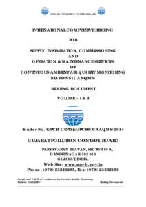 GUJARAT POLLUTION CONTROL BOARD  INTERNATIONAL COMPETITIVE BIDDING FOR SUPPLY, INSTALLATION, COMMISSIONING AND