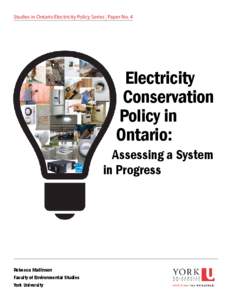 Studies in Ontario Electricity Policy Series Paper No. 4  Electricity Conservation Policy in Ontario:
