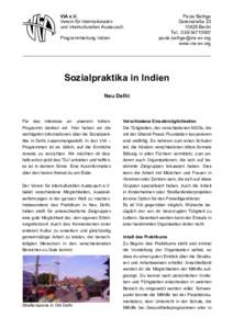 VIA e.V. Verein für internationalen und interkulturellen Austausch Programmleitung Indien  Paula Bethge