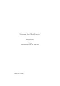 Vorlesung u¨ber Modelltheorie1 Martin Ziegler Freiburg
