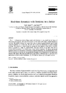 ELSEVIER  Nuclear Physics B[removed]394 www.elsevier.nl/locate/npe  Real-time dynamics with fermions on a lattice