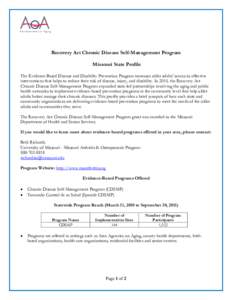 Evidence-Based Program Missouri State Profile