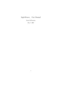 SightWeaver – User Manual David McNamara May 7, 2003