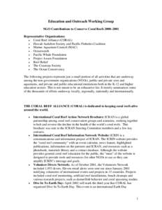 Islands / Earth / Fisheries / Ecosystems / Coral Reef Alliance / The Ocean Conservancy / Artificial reef / Marine conservation / Reef / Coral reefs / Physical geography / Water