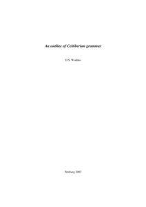 An outline of Celtiberian grammar  D.S. Wodtko