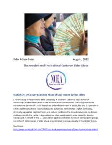 Elder Abuse Bytes e-news August 2012