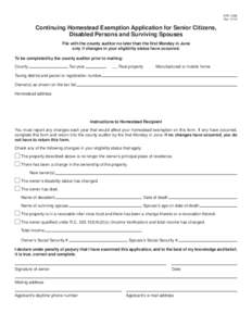 Reset Form  DTE 105B Rev[removed]Continuing Homestead Exemption Application for Senior Citizens,