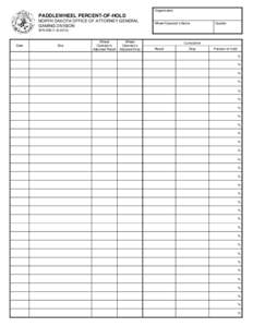 Organization  PADDLEWHEEL PERCENT-OF-HOLD NORTH DAKOTA OFFICE OF ATTORNEY GENERAL GAMING DIVISION