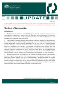 CYBER SECURITY OPERATIONS CENTRE  JUNE[removed]U) LEGAL NOTICE: THIS PUBLICATION HAS BEEN PRODUCED BY THE DEFENCE SIGNALS DIRECTORATE (DSD), ALSO KNOWN AS THE AUSTRALIAN SIGNALS DIRECTORATE (ASD). ALL REFERENCES TO ASD SHO