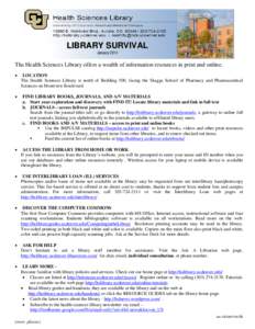 LIBRARY SURVIVAL FOR UCHSC STUDENTS