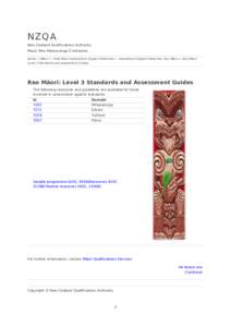 NZQA  New Zealand Qualifications Authority Mana Tohu Matauranga O Aotearoa Home > Māori > Field Māori Assessment Support Materials > Assessment Support Materials: Reo Māori > Reo Māori: Level 3 Standards and Assessme