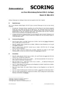 Änderungsblatt zu  SCORING von Sven Müncheberg/Gerhard Gilk (5. Auflage) Stand: 22. März 2014