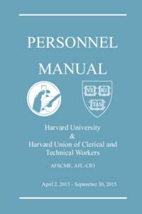 PERSONNEL MANUAL Harvard University & Harvard Union of Clerical and